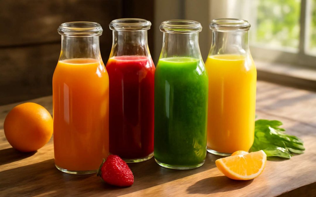 glass bottles to store juice