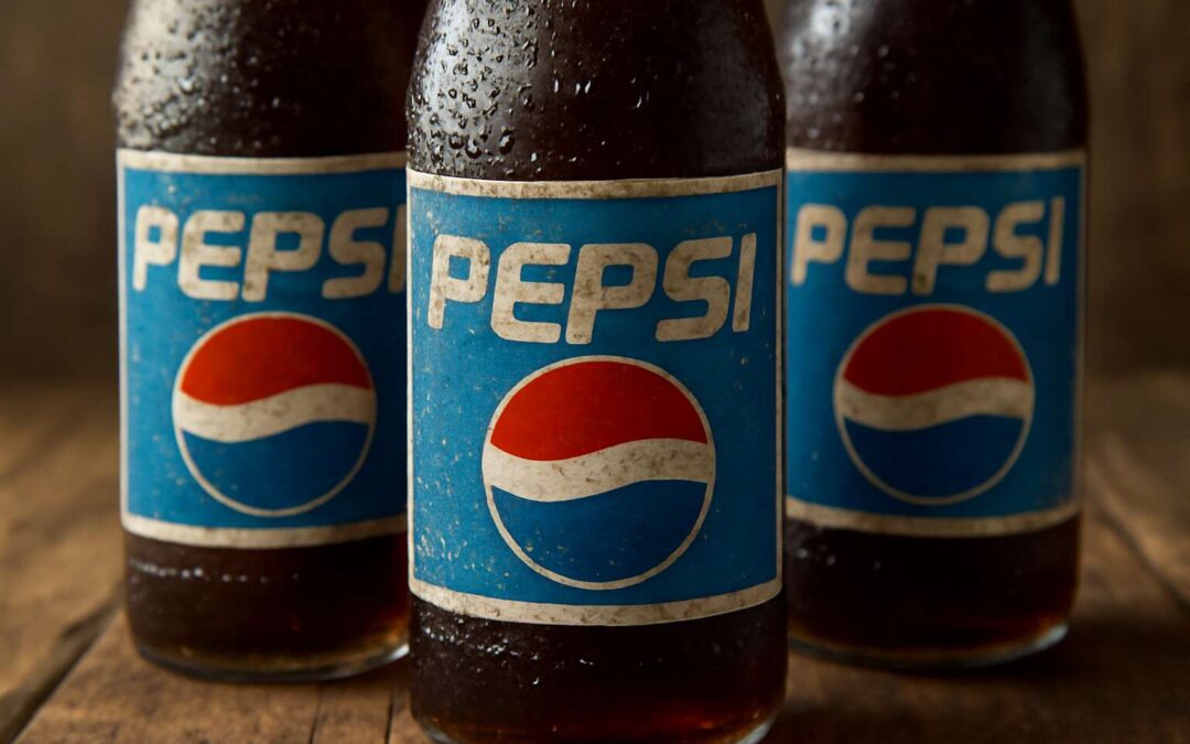 Retro Refresh: glass bottles of pepsi bring nostalgic fizz to modern sips.