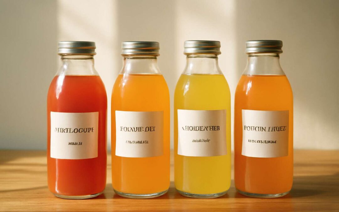 glass bottles with lids