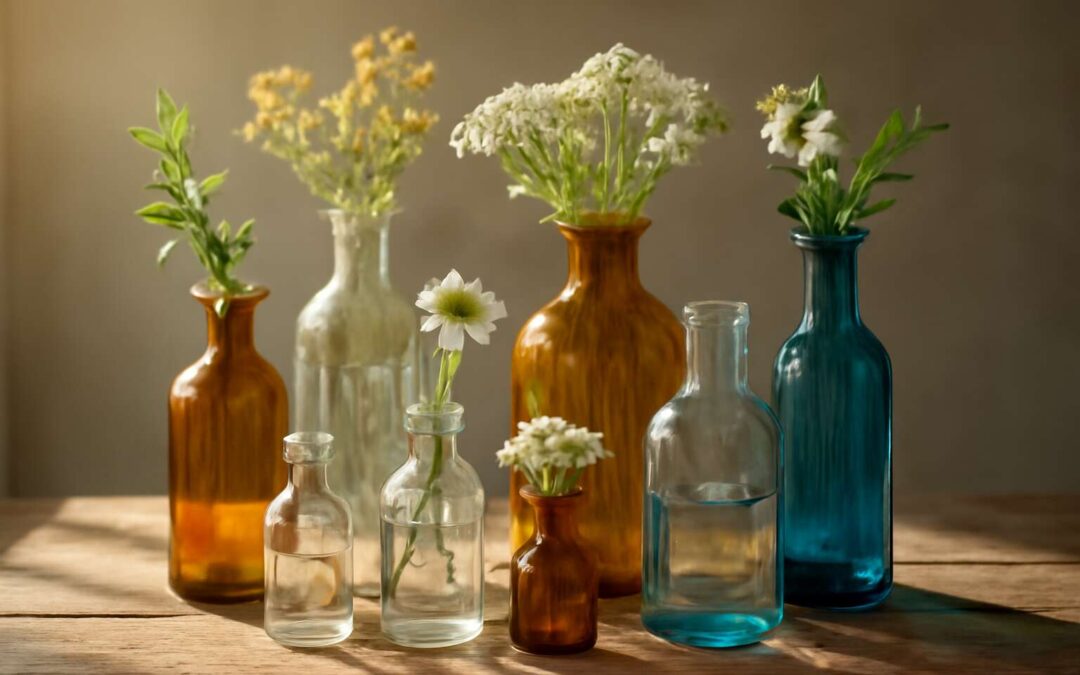 glass bottles vases