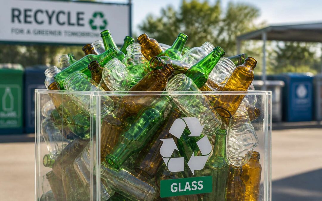 glass bottles recycling bin